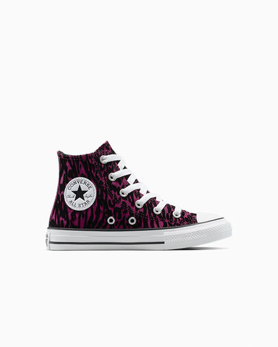 Chuck Taylor All Star Flocked Leopard Print Frozen Acai/White/Black, Outer Side View