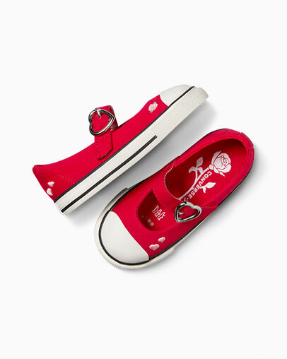 Chuck Taylor All Star Dainty Mary Jane Valentine's Day Easy On Red/Lt Jellyfish Jitter, Angled View