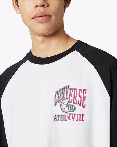 Icon Remix Raglan Tee White/Converse Black, Detail View