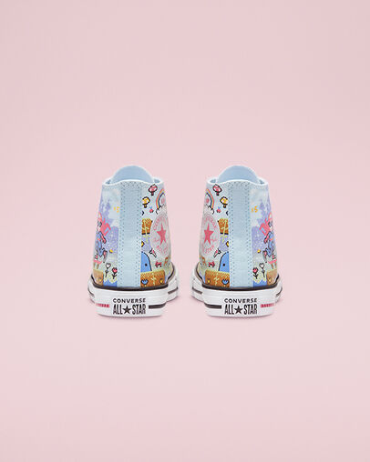 Chuck Taylor All Star Gamer Chambray Blue/Bold Pink/White, Heel View