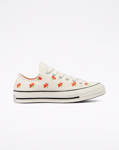 Chuck 70 Floral Egret/Bright Poppy/Black, Outer Side View