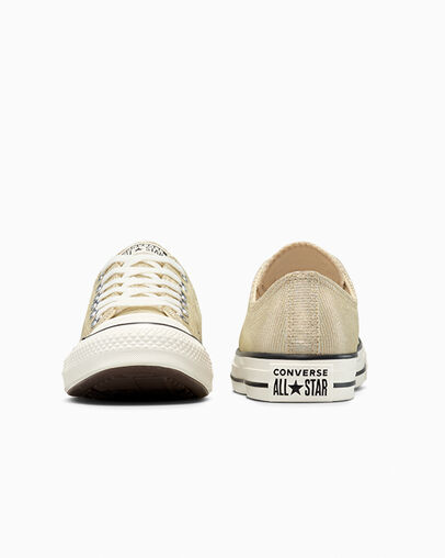 Chuck Taylor All Star Sparkle Last Straw/Egret/Black, Heel View