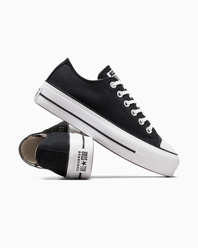 Chuck Taylor All Star Lift Platform Canvas Black/Black/White, Detail Angle View