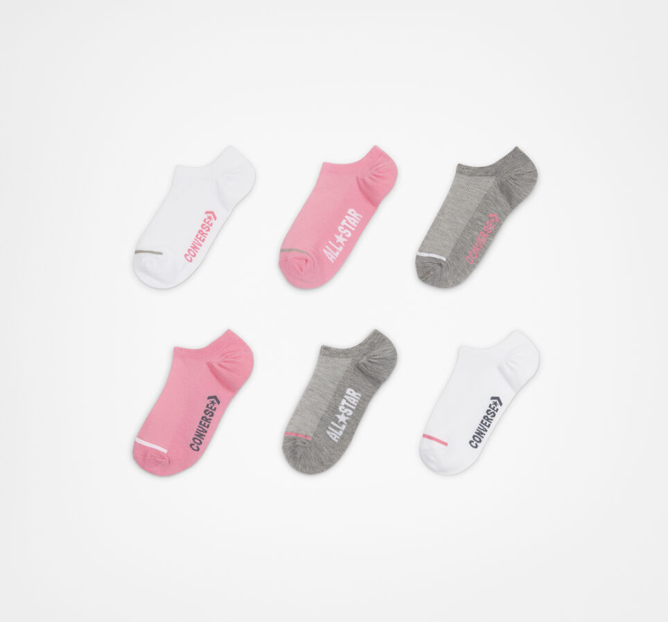 6-Pack Wordmark No-Show Socks Converse Pink