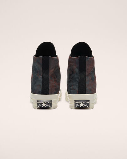 Chuck 70 Washed Florals Black/Terracotta Pink, Heel View