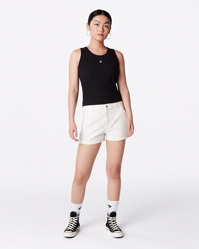 Scoop Neck Tank Nero Converse, Full Body View