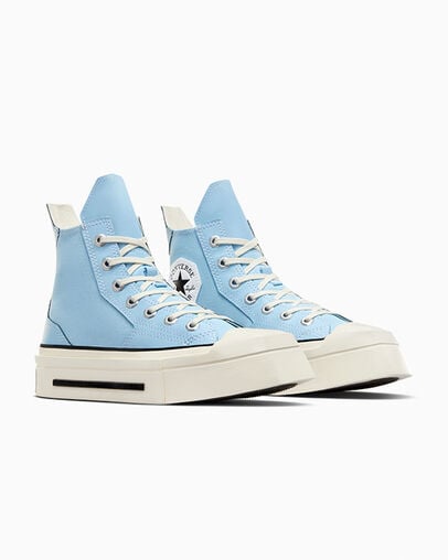 Chuck 70 De Luxe Squared True Sky/Egret/Black, Top and Side View