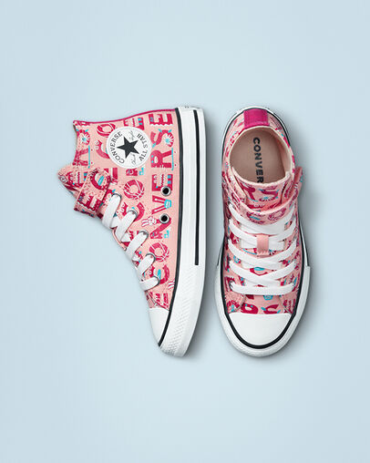 Chuck Taylor All Star Easy-On Converse Creatures Storm Pink/Natural Ivory, Top and Side View