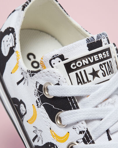 Animal Print Chuck Taylor All Star Wei&szlig;/Schwarz/Gelb, Detail Angle View