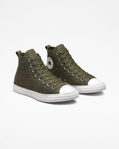 Chuck Taylor All Star Quilted Converse Utility/Utility Green, Angled View