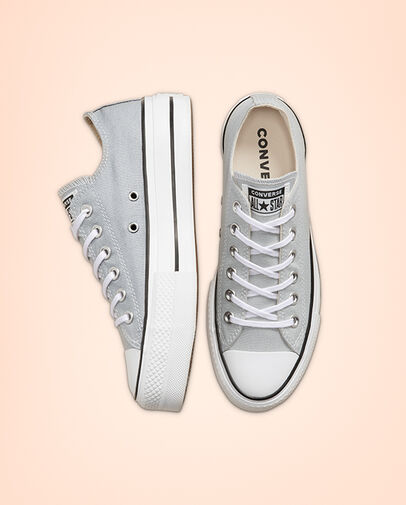 Converse Colors Platform Chuck Taylor All Star Wolf Grey/White/Black, Top and Side View