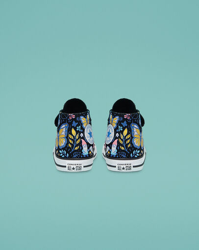 Chuck Taylor All Star Easy-On Butterfly Black/Bleached Cyan/Pink Gaze, Heel View