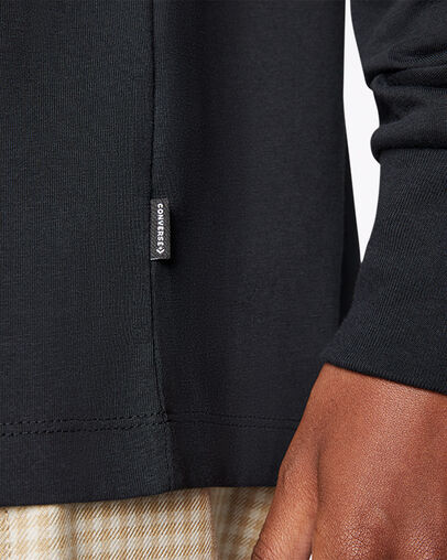 Camiseta de manga larga Heritage Leopard Print Negro Converse, Detail View