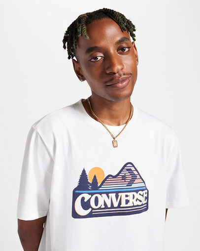 All Star Mountain Graphic T-Shirt White, Detail View