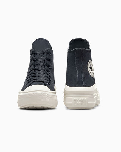 Chuck Taylor All Star Move Platform Colorful Suede Shadow Woods/Egret/Black, Heel View