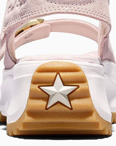 Run Star Sandal Platform Suede Blush Hash/Egret/Gum, Detail Angle View