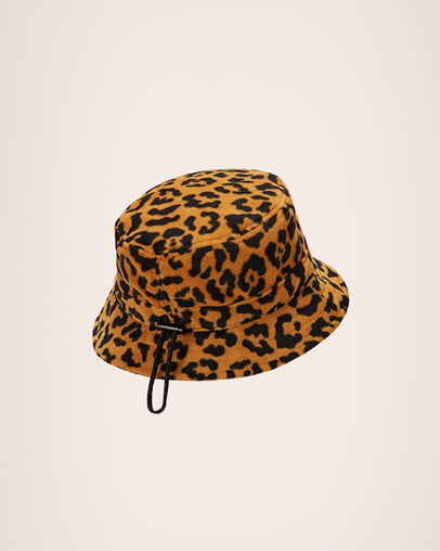 Fleece-Bucket-Hat mit Leopardenmuster Wheat Leopard Aop, 3/4 View