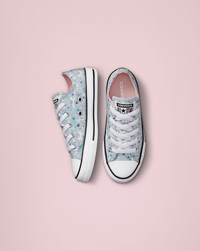 Chuck Taylor All Star Snowy Leopard Lt. Armory Blue/Storm Pink, Top and Side View