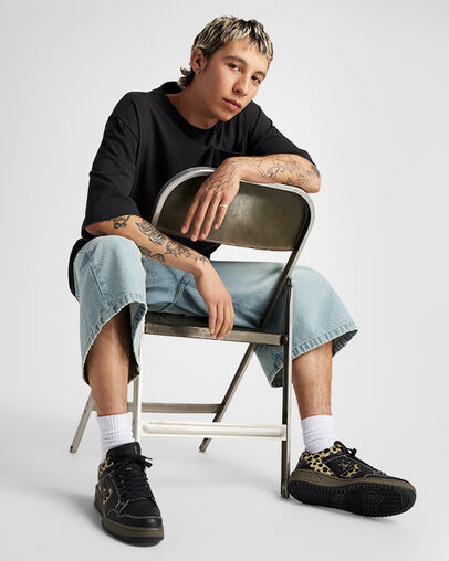 Converse Weapon Pony Hair Noir/Marron/Brun clair, On Foot Shot 2