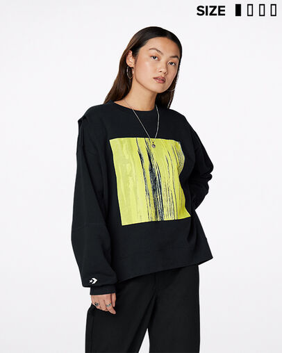 Gender Neutral Converse Shapes Bubble Crew Converse Black, Back View