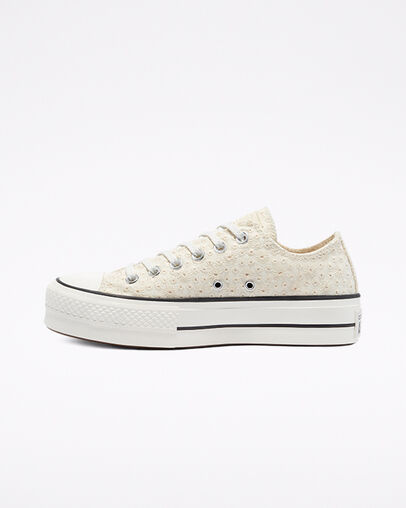 Chuck Taylor All Star Lift Platform Canvas Broderie Vintage White/Egret/Black, Inner Side View