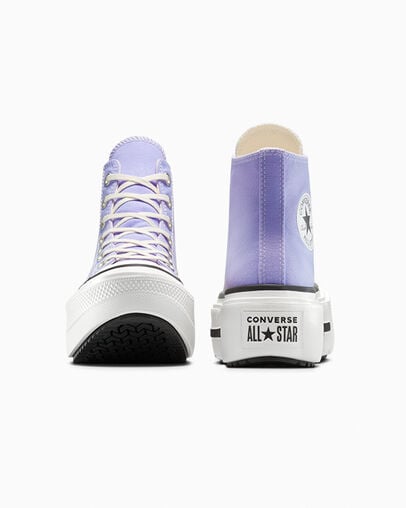 Chuck Taylor All Star Lift Double Stack Platform Canvas Violet Heat/Egret/Black, Heel View