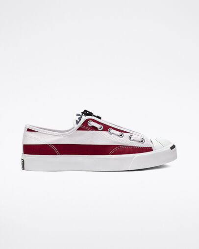 Converse x TheSoloist Jack Purcell Zip Wei&szlig;/Garnet/Mood Indigo, Outer Side View