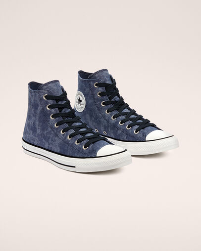 Chuck Taylor All Star Washed Canvas Midnight Navy/Midnight Navy, Angled View