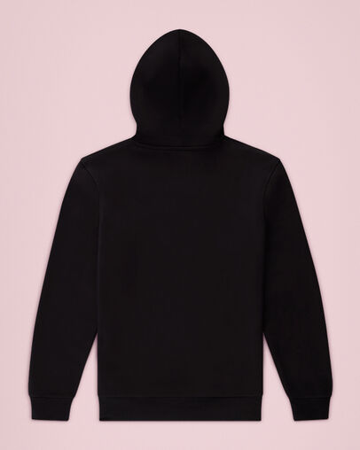 Embroidered Star Chevron Pullover Hoodie Converse Black, Back View