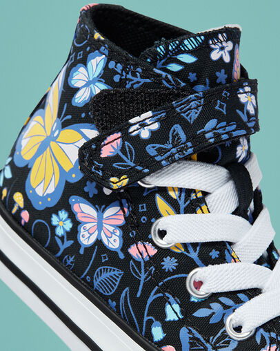Chuck Taylor All Star Easy-On Butterfly Black/Bleached Cyan/Pink Gaze, Detail Angle View