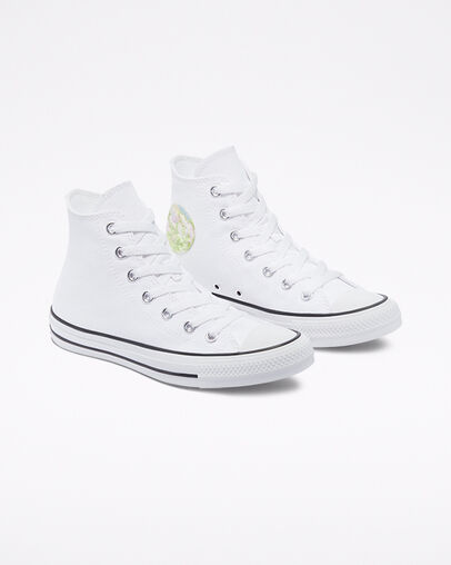 Chuck Taylor All Star Festival White/Spring Green/Black, Angled View