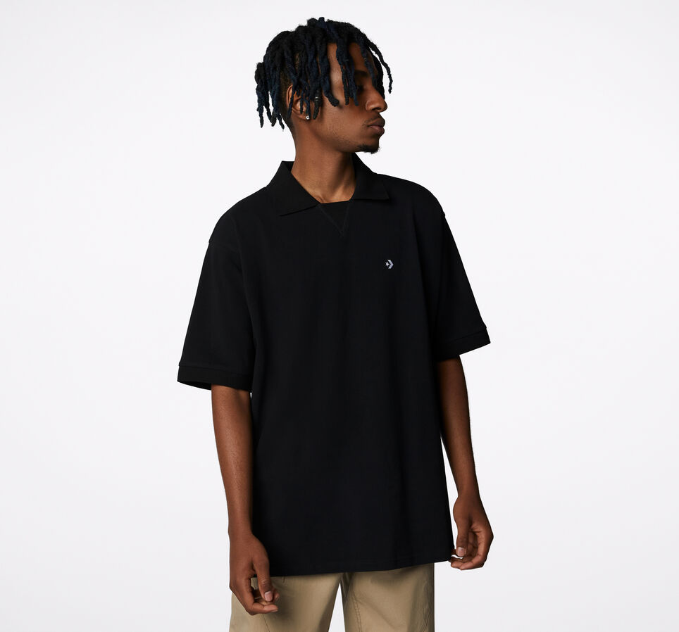 Polo Pique Negro Converse