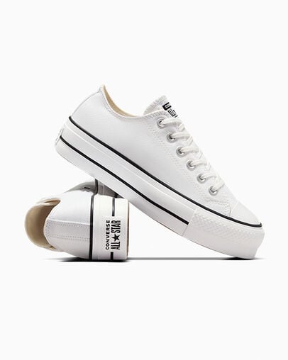 Chuck Taylor All Star Platform Canvas Wit/Zwart/Wit, Detail Angle View