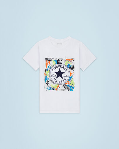 Sneaker Print Chuck Taylor Patch T-Shirt Bianco, Front View