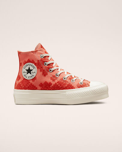 Chuck Taylor All Star Lift Platform Tonal Embroidery Bright Madder/Mantra Orange, Outer Side View