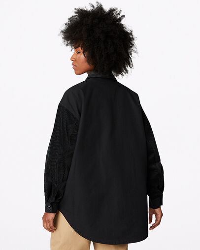 Camiseta Corduroy Layering Negro Converse, Back View