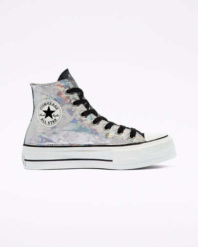 Chuck Taylor All Star Lift LTD Serpent m&eacute;tal argent&eacute;, Outer Side View