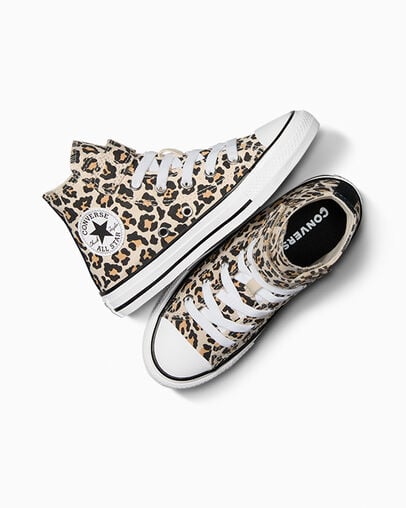 Chuck Taylor All Star Easy On Leopard Bois flott&eacute;/Noir/Blanc, Angled View