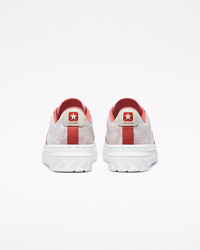 Pro Leather X2 Washed Florals Egret/Terracotta Pink/White, Heel View