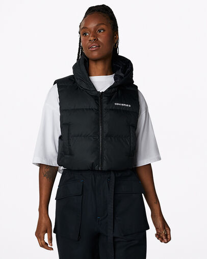 Convertible Long Down Jacket Negro Converse