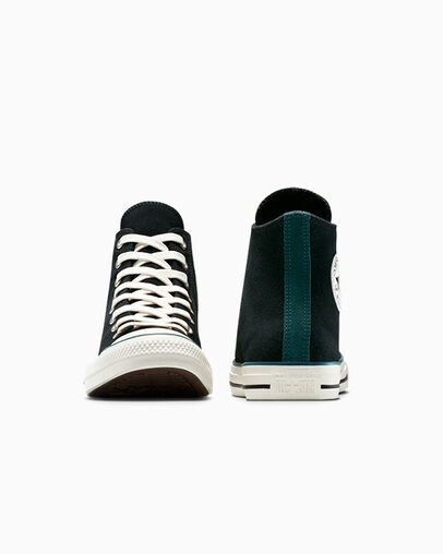 Chuck Taylor All Star Contrast Suede Black/Jaded Teal/Egret, Heel View