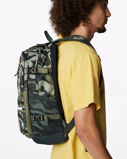Patterned Straight Edge Backpack Field Surplus Camo, 3/4 View