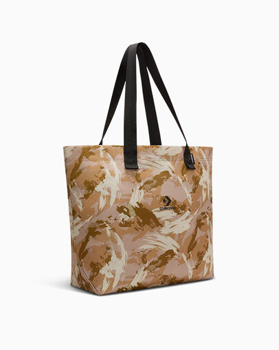 Camo Canvas Tote Paint Camo - Trek Tan, Back View