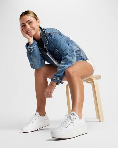 Canvas Color Chuck Taylor All Star Move Blanco/Blanco/Blanco, On Foot Shot 2