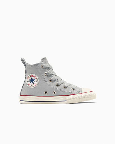Chuck Taylor All Star Suede Grey Area/Egret/Midnight Navy, Outer Side View