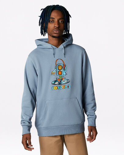 Volume-up-Pullover mit Grafik Indigo Oxide, Front View