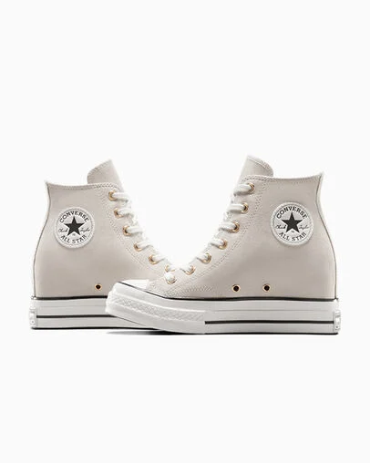 Chuck 70 Wedge Platform Suede Warm Clay/Egret/Black, Detail Angle View