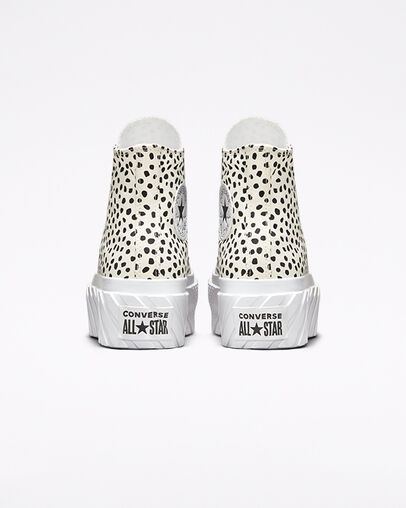 Welcome to the Wild 2X Platform Chuck Taylor All Star Egret/Schwarz/Wei&szlig;, Heel View