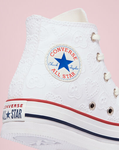 Love Ceremony EVA Platform Chuck Taylor All Star Blanco/Granate/Azul marino medianoche, Detail Angle View