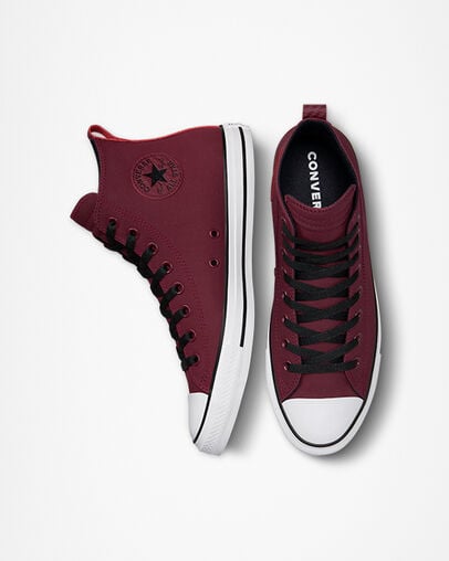 Chuck Taylor All Star TecTuff Dark Beetroot/Wei&szlig;/Schwarz, Top and Side View